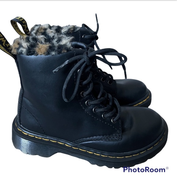 Dr. Martens Other - Dr. Martens Junior 1460 Sereno Leopard Faux Fur LeatherBoots-Size 12 Little Girl